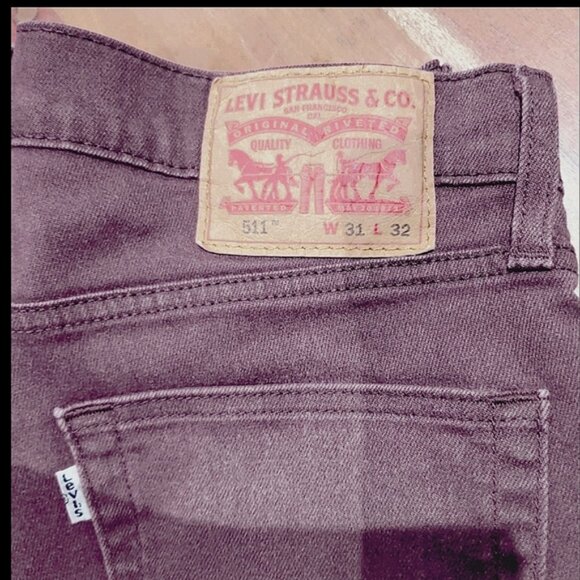 Mens Limited Edition Levi's Brushed Burgundy 511 Slim Straight Fit Stret… - Picture 11 of 14